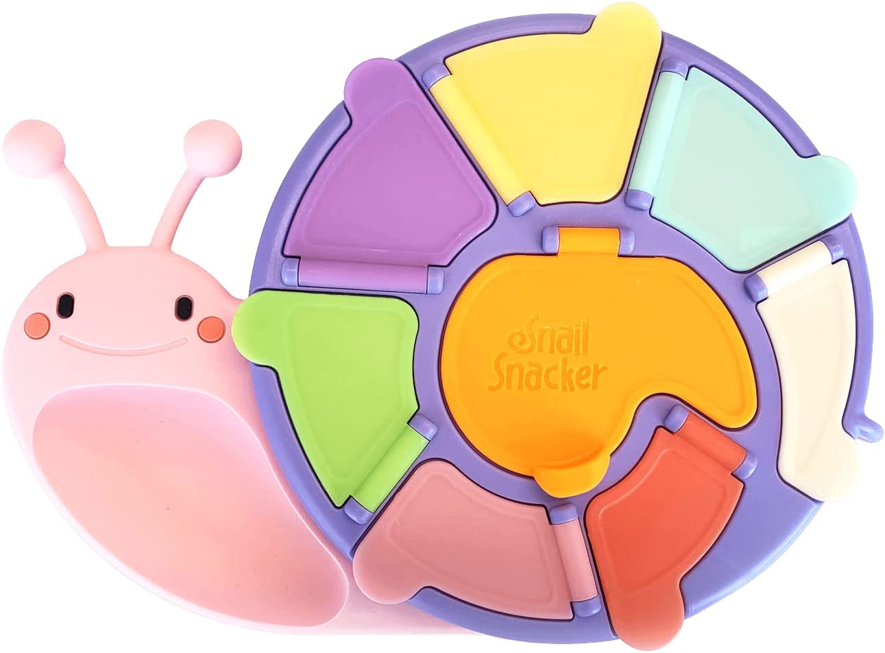 BoBaby Snail Snacker - Toddler Snack Container with 8 Sections and Lid | Food Grade Materials | Dishwasher Safe | Non-Skid Base | for Kids, Babies, Home & Travel | Educational (Pink) - Image 6